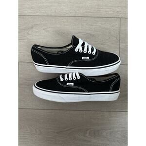 Vans Shoes Men's 10.5 Authentic Black White Skate Board Surf Canvas Low Surf